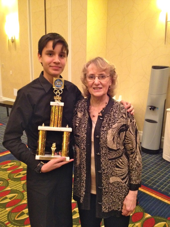 Nathan Chapeton and his teacher, Mary Tokarski