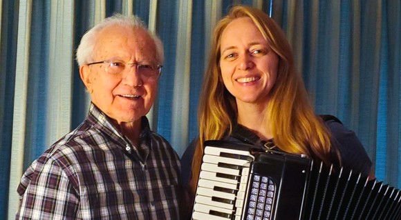 Renee Mendenhall and teacher Joseph Soprani