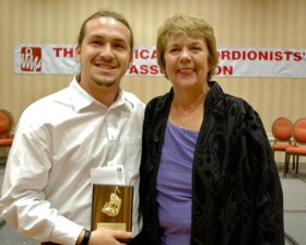 Gabe Hall-Rodrigues and AAA President Linda Soley Reed