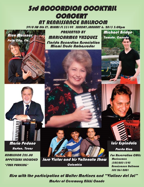 Third Annual Accordion Cocktail Concert Poster