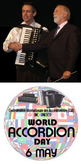 Kevin Friedrich and Gary Daverne, World Accordion Day logo