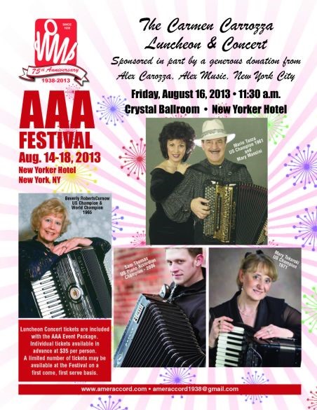 2013 AAA Carmen Carrozza Luncheon & Concert Poster
