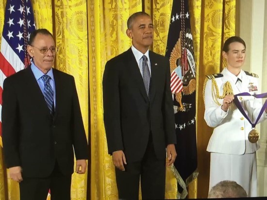 Santiago Jimenez Jr and US President Barak Obama
