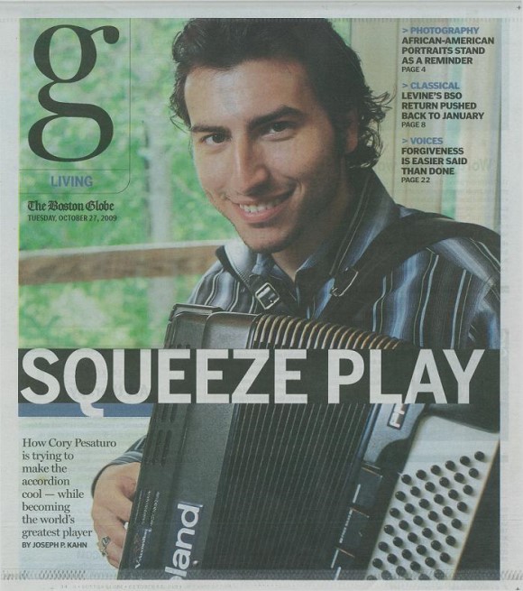 Cory Pesaturo on the cover of the Boston Globe, 10/27