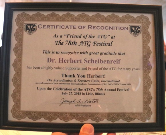 Herbert Scheibenreif's Certificate