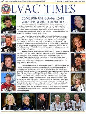 Newsletter cover, Octoberfest Las Vegas International Accordion Festival