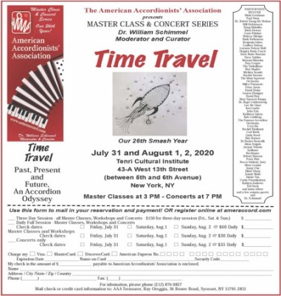 2020 AAA TimeTravel Master Class & Concert Series