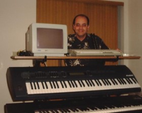 Joe Natoli using his MIDI studio at home