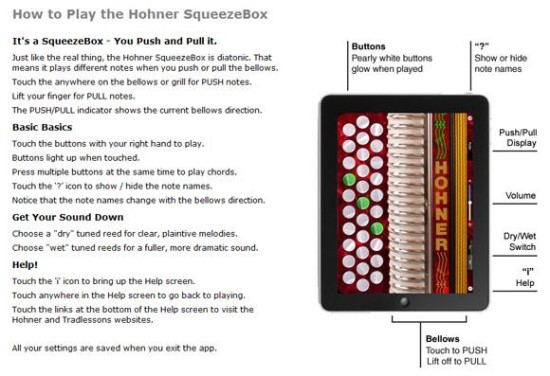 Hohner Squeezebox App for the Apple iPad, iPhone, and iPod Touch - Virginia